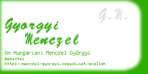 gyorgyi menczel business card